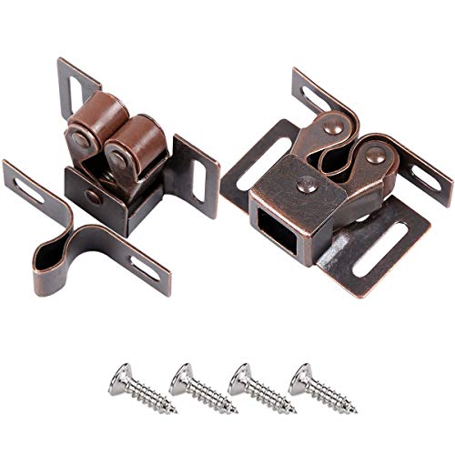 Derbway Packung mit 10 Stück Doppel-Rollenschnäpper, Schrank Schranktür Roller Catch-Bronze von Derbway