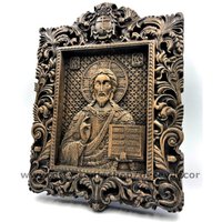 Handgefertigte Jesus-Christus-Ikone Aus Holz - Personalisiertes Religiöses Geschenk Mit Kostenloser Gravur Christliche Wandkunst Und Heimdekoration von DerevDecor