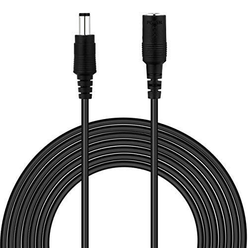 Dericam Universal 9 Meter Verlängerungskabel, DC 12 Volt Netzteil Verlängerungskabel, verlängern zusätzliche 30ft 9 Meter Länge für DC 12V Netzteil oder Ladegerät, 5.5mm DC Stecker, 12V9M, Schwarz von DERICAM