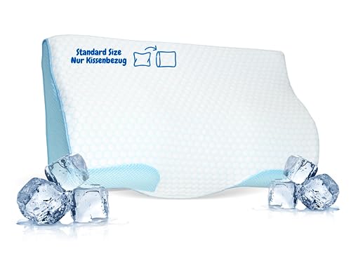 Derila Kopfkissen Cooling Memory Foam Pillow Case sorgt optimale Temperaturkontrolle Ihres Kissens für perfekten Schlaf. Hochweritiger, weißer Kissenbezug gewährleistet eine perfekte Passform von Derila