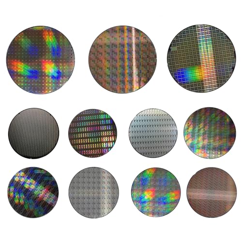 Dermonem bietet Silizium-Wafer in verschiedenen Größen (20 cm) mit CPU-Chips, Halbleiter-Lithographie-Schaltungen und zufälligen Stilen an, inklusive Halterung von Dermonem
