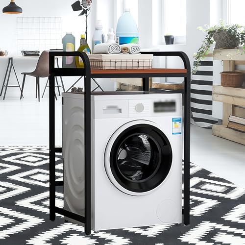 Waschmaschine Trockner Schrank, Waschmaschinenregal Tragfähigkeit 400 kg für 2 Haushaltsgeräte, Waschmaschinenschrank aus Metall für Badezimmer/ Küche/ Balkon/ Waschküche/ Toilette (H-HY, 70x60x110cm) von Dernoing