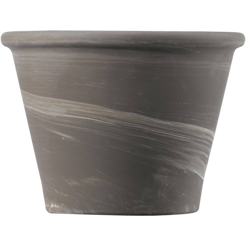 Deroma Pflanztopf Vasum Duo Ø 17 cm x 13 cm Graphit Weiß gestreift von Deroma