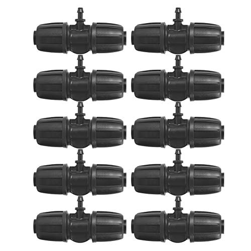 10Pcs 16mm bis 4/7 Garden Lock Barbed Tee Fittings, Barbed Connectors Tropfbewässerung für Wasserrohr Tropfbewässerung Bewässerungssystem von Deror