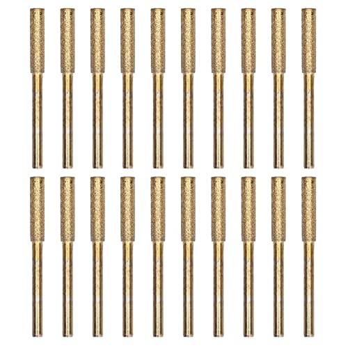 20 Stück Kettensägenschärfer Gratschleifkopf Rotierende Datei Schärfwerkzeug Kit(4.8MM-Gold) von Deror