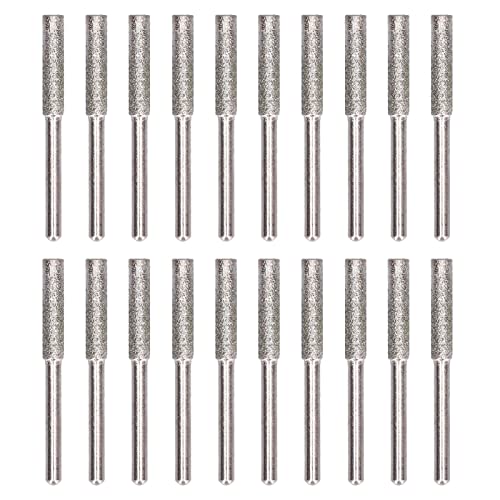 20 Stück Kettensägenschärfer Gratschleifkopf Rotierende Datei Schärfwerkzeug Kit(4.8MM-Silber-) von Deror