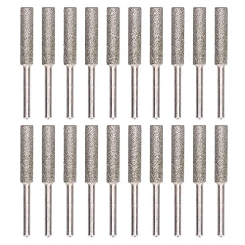 20 Stück Kettensägenschärfer Gratschleifkopf Rotierende Datei Schärfwerkzeug Kit(5.5mm-Silber-) von Deror