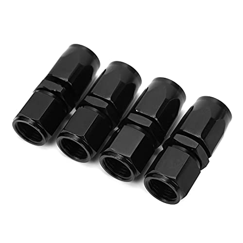 4 Stück Universal Gerade AN6 ‑6AN Schwenkbares Schlauchende Fitting Adapter Polierfläche (Schwarz) von Deror