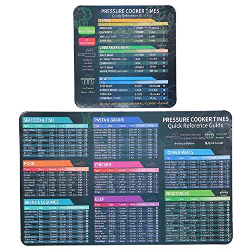 Deror Instant Pot Cheat Sheet Magnet Set - Schnellkochtopf Zubehör Kochzeiten, Instapot Zubehör, Instant Pot Zubehör Kurzanleitung Magnete - Schwarz von Deror