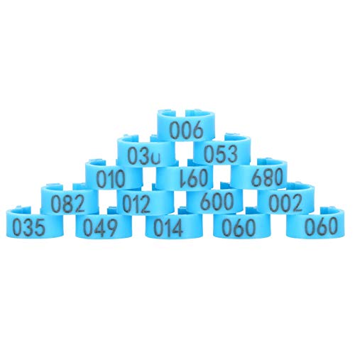 Deror Tauben Fußring, 001-100 nummerierte Vogelbeinbänder 8mm Geflügel Identifizieren Sie Ringe Zubehör für Vogeltauben(Blau) von Deror