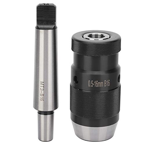 Keyless Drill Chuck MT3-B16 Kegelhalterung Einstellbar 0,5-16 mm 3-Backe für Drehmaschinen Fräsbohrmaschine von Deror