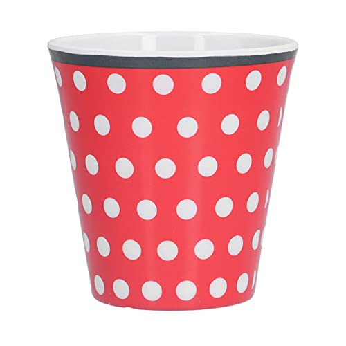 Wasserbecher, 260 ml Nachahmung Porzellan Wasserbecher Kaffee Milchbecher Trinkbecher für Restaurantschulgebrauch(rote Punkte) von Deror