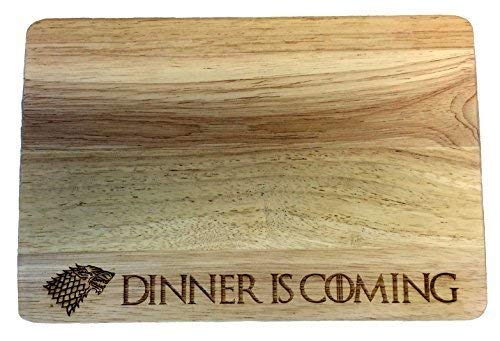 Game of Thrones Schneidebrett aus Holz, Design Dinner is Coming von Derwent Laser Craft