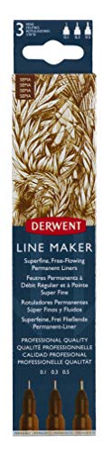 Derwent LINE Maker Sepia Wallet 3, UADLMWS3, 2305561 von Derwent