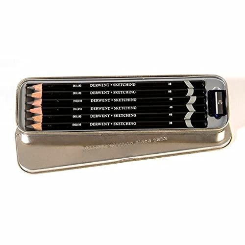 Derwent Skizzierstifte, Sketching Bleistifte zum Zeichnen & Schreiben, 6er-Set, Inkl. Spitzer, Ideal zum Skizzieren, Professionelle Qualität, 0700836 von Derwent