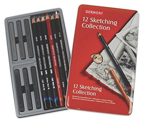 Derwent Sketching Collection Zeichenstifte in Metallbox 12 Stück von Derwent