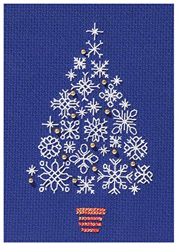 Bothy Threads Grußkarte Kreuzstich-Set Schneeflockenbaum, 9x13.3cm, DWCDX54, Zählmuster von Bothy Threads