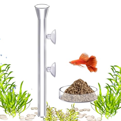 Derwrtup Aquarium Futterautomat,Aquarium Futterautomat Mit Automatischer Fütterung | Transparenter Acryl-Futterdispenser Mit Saugnapf Für Urlaubsfütterung Von Schildkröten, Und Gartenteich von Derwrtup