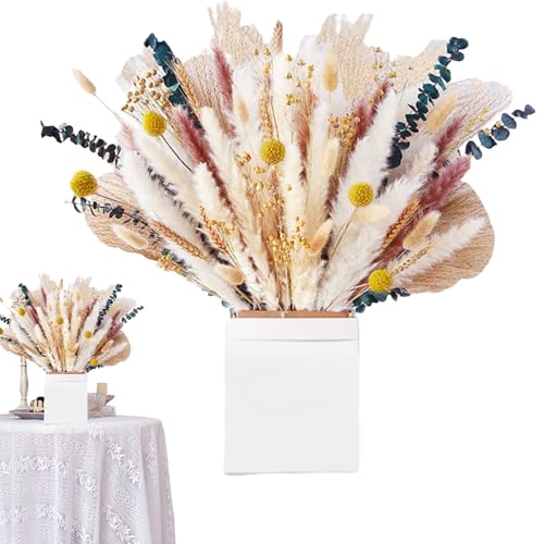 Derwrtup Echte Getrocknete Blumen,Handgefertigter Trockenblumenschmuck | Tischdekoration Florale Deko-Arrangements Wohnzimmer Schlafzimmer Hochzeitstisch Bastelbedarf Ästhetische Raumgestaltung von Derwrtup