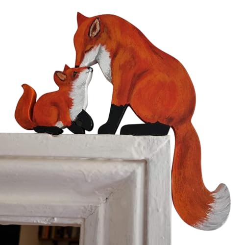 Derwrtup Fuchs Türdekoration, Türeckendekoration,Fuchs Wandkunst - Handgefertigtes Holzdekor-Schild, Fuchsform, Statue, Türeckskulptur, Mutter und Kind für Fenster, Schrank Derwrtup Fuchs Türdekoration, Türeckendekoration,Fuchs Wandkunst - Handgefertigtes Holzdekor-Schild, Fuchsform, Statue, Türeckskulptur, Mutter und Kind für Fenster, Schrank von Derwrtup