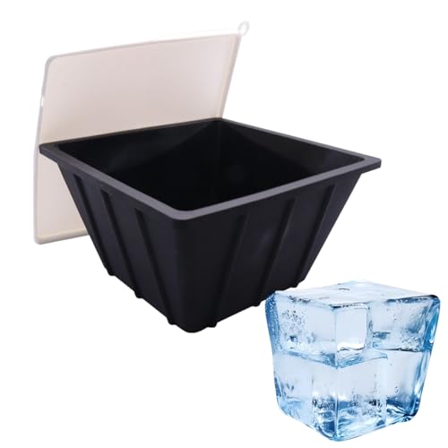 Derwrtup Große Eiswürfelform, Kaltwasserbad Eisblock Form Aus Silikon, Abdeckbare Getränkekühlform Antihaft für Frauen Männer Erwachsene Ehemann Vater Athleten Picknick, Für Erwachsene Und Sportler von Derwrtup