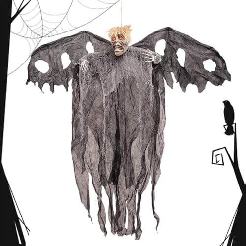 Derwrtup Gruselige Halloween-Dekoration Für Den Außenbereich - Aufhängbares Skelettgespenst Mit Leuchtenden Augen Für Die Halloween-Dekoration - Dekoration Für Spukhaus Escape Room Garten Vorgarten Derwrtup Gruselige Halloween-Dekoration Für Den Außenbereich - Aufhängbares Skelettgespenst Mit Leuchtenden Augen Für Die Halloween-Dekoration - Dekoration Für Spukhaus Escape Room Garten Vorgarten von Derwrtup