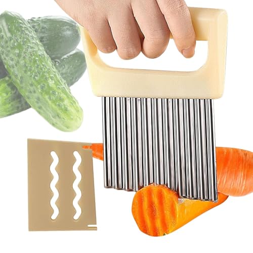 Derwrtup Kartoffelschneider Edelstahl | Kartoffel Karotten Chips Wellenschneider Schneidwerkzeug | Küchenhelfer Wellenform Für Pommes Zwiebeln Obst Lebensmittel Derwrtup Kartoffelschneider Edelstahl | Kartoffel Karotten Chips Wellenschneider Schneidwerkzeug | Küchenhelfer Wellenform Für Pommes Zwiebeln Obst Lebensmittel von Derwrtup