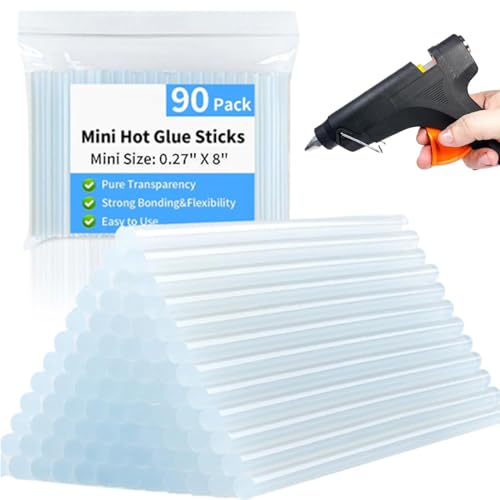 Derwrtup Kleine Klebestifte - Klare Heißklebestifte | 90 Stück Transparente Bastelkleber Für Holz Metall Dekoration Schule Kunstprojekte von Derwrtup