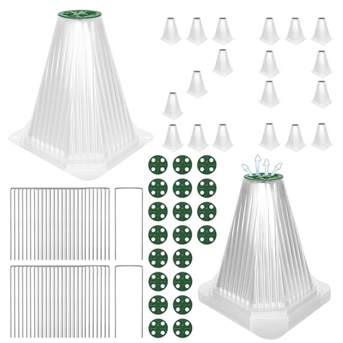 Derwrtup Pflanzenglokken Für Garten, Glockenförmiger Pflanzenschutz für draußen, Wiederverwendbarer Pflanzenschutz mit Erdnägeln und Belüftungslöchern für Tomaten Erdbeeren Winter Setzlinge von Derwrtup