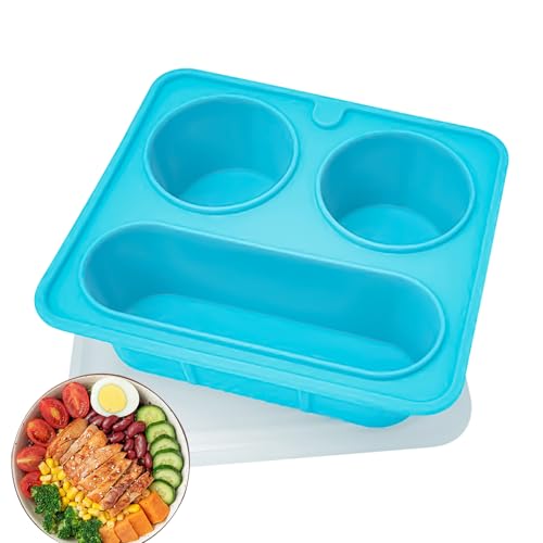 Derwrtup Snackle Box Aufbewahrung | Unterteiltes Servierbrett,3 Fächer 420Ml Silikon Mehrwegbehälter für Kinder Picknick Camping Reise Und Derwrtup Snackle Box Aufbewahrung | Unterteiltes Servierbrett,3 Fächer 420Ml Silikon Mehrwegbehälter für Kinder Picknick Camping Reise Und von Derwrtup