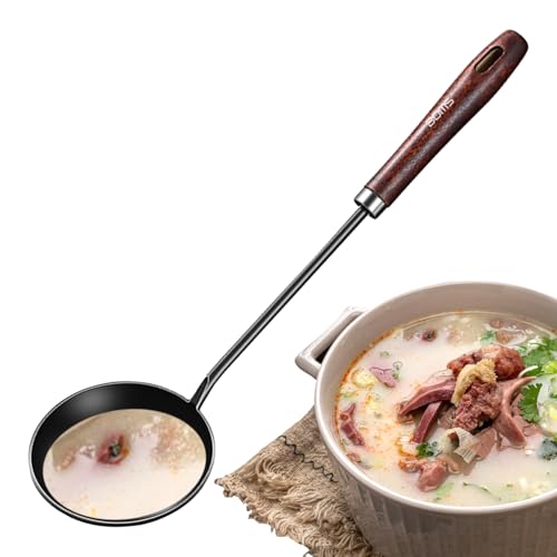 Derwrtup Suppenlöffel, Pfannenbesteck mit langen Griffen - wiederverwendbares Küchenutensil zum Servieren von Lebensmitteln zu Hause und im Restaurant von Derwrtup