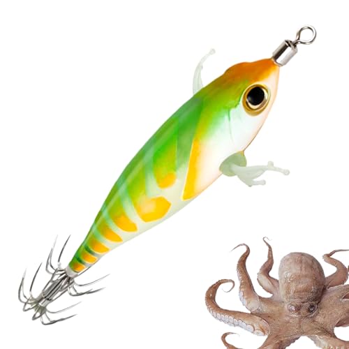 Derwrtup Tintenfischköderhaken - Leuchtkörper Köder - Schwimmköder Imitation Realist. fluoreszierender Angelköder für Enthusiasten Anfänger von Derwrtup