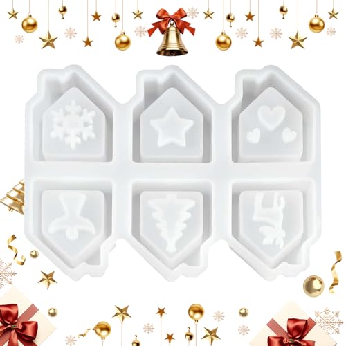 Derwrtup Weihnachtsformen Aus Silikon | 6-Fach Hausform Silikonformen Weihnachten | Gießwerkzeuge Bastelbedarf für Schokolade Epoxidharz Gips Kerzenschmuck Dekoration Festtag Derwrtup Weihnachtsformen Aus Silikon | 6-Fach Hausform Silikonformen Weihnachten | Gießwerkzeuge Bastelbedarf für Schokolade Epoxidharz Gips Kerzenschmuck Dekoration Festtag von Derwrtup