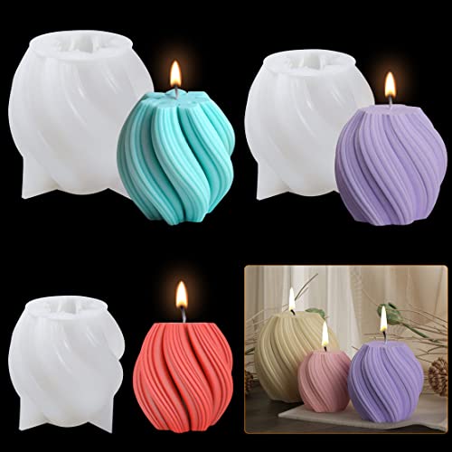 DeryArcle 3 Stück Epoxidharz Formen kugelförmig, 3D Silikonform, Spiral Sphere Candle Mold, Kerzenständer Resin Mold für DIY Handwerk Aromatherapie Seife Haus Dekoration DeryArcle 3 Stück Epoxidharz Formen kugelförmig, 3D Silikonform, Spiral Sphere Candle Mold, Kerzenständer Resin Mold für DIY Handwerk Aromatherapie Seife Haus Dekoration von DeryArcle