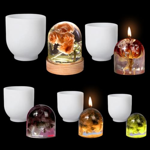 DeryArcle 5 Stück Zylinder Harz Formen, Silikonform Epoxidharz Ornamente Kerze Gießform Zylindrische 3D Candle Silicone Mold für DIY Trockenblumen Kristall Handwerk Dekoration von DeryArcle