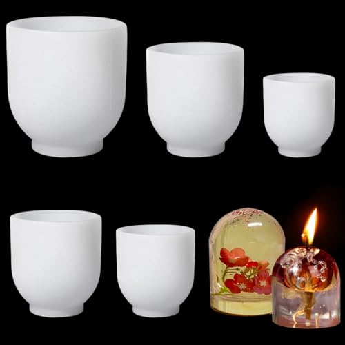 DeryArcle 5 Stück Zylinder Harz Formen, Silikonform Epoxidharz Ornamente Kerze Gießform Zylindrische 3D Candle Silicone Mold für DIY Trockenblumen Kristall Handwerk Dekoration von DeryArcle