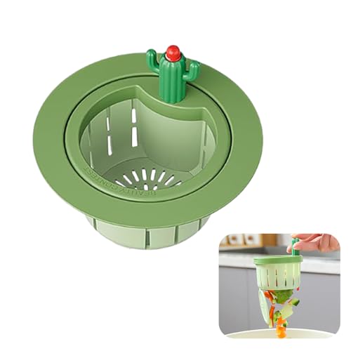 DeryArcle Abflusssieb Siebkörbchen,Haarsieb Abflussstopfen Küchenspüle, Abfluss Waschbeckenstöpsel Waschbeckensieb Sieb fur Badezimmern Kuche Spülbecken Sieb (Green) von DeryArcle