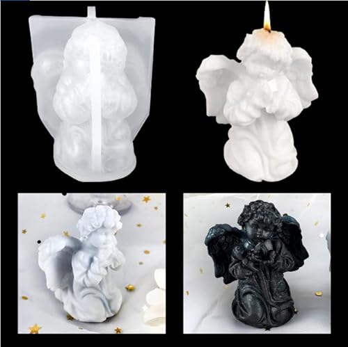 DeryArcle Engel Epoxidharz Formen, Engel Kerzen Silikonform, 3D Statue Harzform Gießform Angel Resin Molds für DIY Skulptur Ornamente Haus Dekoration von DeryArcle