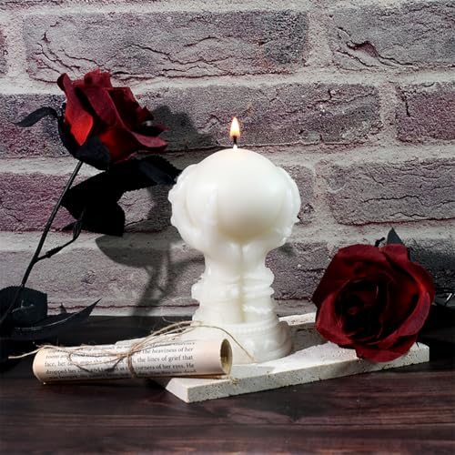 DeryArcle Schädel Resin Silikonform, 3D Geisterhand Kristal Kugel Epoxidharz Formen, DIY Harz Casting Formen für Dekoration Haus Basteln, Kerze Gips Seifenform DIY Geschenk (Kristal Kugel) von DeryArcle