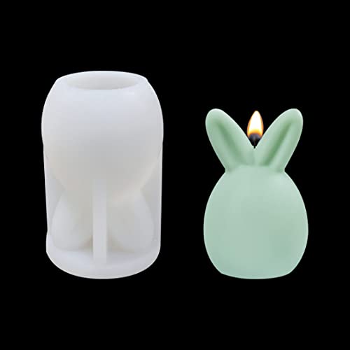 DeryArcle Silikonform Kaninchen 3d Epoxidharz Formen Kerzen Faceless Rabbit Mold Harz Gießformen Resin Formen Silikon Kristall für DIY Dekoration (stehohr kaninchen) von DeryArcle