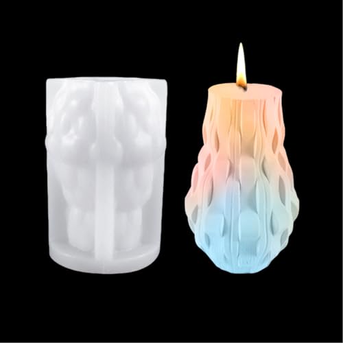 DeryArcle Silikonform Kerzen 3D,Wellenform Kerzengießform,Harzformen Epoxidharz Solide Vasenform Candle Molds für DIY Handarbeit Seife Duftkerze Handwerk Ornamente (Form D) von DeryArcle