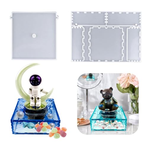 DeryArcle Epoxidharz Formen Musikbox, Gießform Schachtel Quadrat, Harzform Silikonform Aufbewahrungsbox Mit Deckel Music Box Resin Mold für DIY Schmuck Behälter Dose Ornamente von DeryArcle