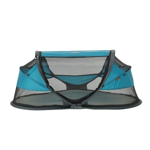Deryan Baby Reisebett mit Matratze ab Geburt bis 2,5 Jahre - Pop Up Babybett Babyzelt in 2 Sekunden aufgestellt - inkl. Moskitonetz & Reisetasche - 120x75x50cm (Ocean) von Deryan