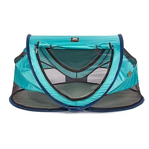 Deryan Kleinkind Reisebett mit Matratze ab Geburt bis 4,5 Jahre - Pop Up Kleinkindbett Babyzelt in 2 Sekunden aufgestellt - inkl. Moskitonetz & Reisetasche - 136x84x62cm (Ocean) von Deryan