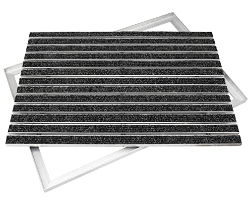 Desan | Alu Fußmatte Ultra Mat | 22mm Aluminium Fußabtreter für Außen und Innen | Türmatte für die Haustür | Alu Rahmen | Schmutzfangmatte in 3 Größen | Anthrazit | Textilrips | 40 x 60 cm von Desan