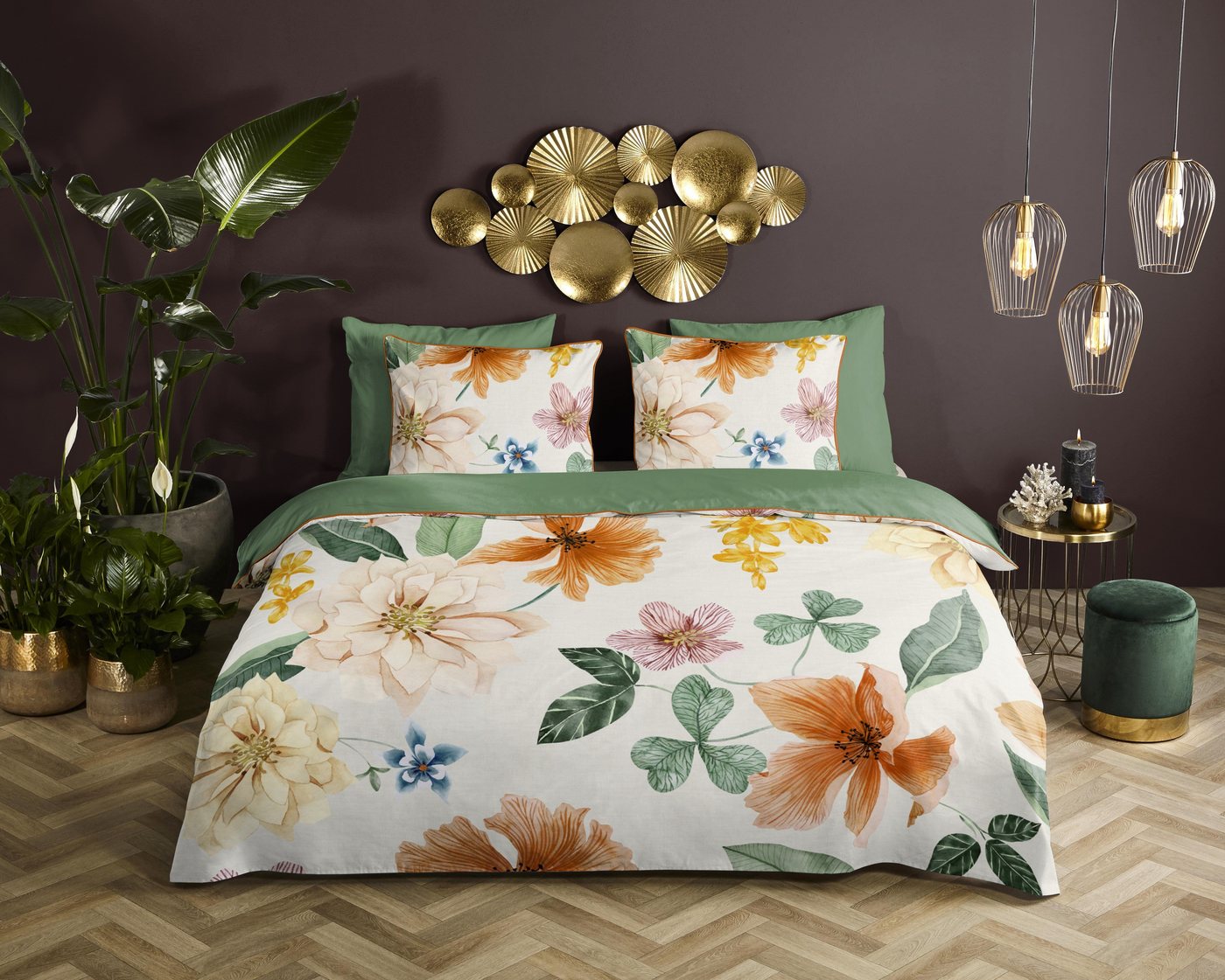 Descanso Bettwäsche Mako Satin 3tlg 200 X 200 cm + 2- 80 X 80 cm Annabelle Ecru Bettw, Bettbezug Kopfkissenbezug Set kuschelig weich hochwertig von Descanso