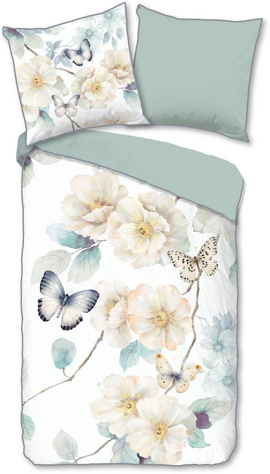 Descanso Wendebettwäsche Adiwanya, Mako-Satin, Renforcé, Satin, 2 teilig, Satin, Reißverschluss, Paspel, Biese, Wendeoptik, Luxe, Blumen, weiß Descanso Wendebettwäsche Adiwanya, Mako-Satin, Renforcé, Satin, 2 teilig, Satin, Reißverschluss, Paspel, Biese, Wendeoptik, Luxe, Blumen, weiß von Descanso