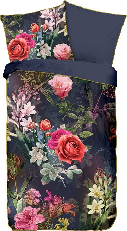 Wendebettwäsche Simone, Descanso, Satin, 2 teilig, mit Blumen von Descanso