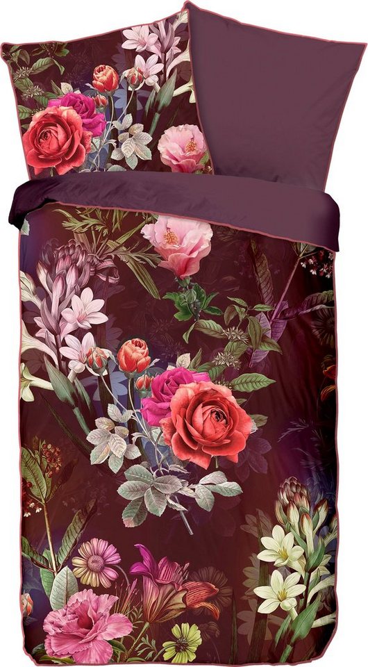 Wendebettwäsche Simone, Descanso, Satin, 2 teilig, mit Blumen von Descanso