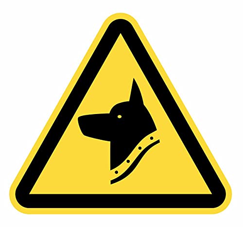 Aufkleber, Warnschild, Hund, 12 Stück, 7 cm, Dreieck, Gelb, Gelb, Signalkennzeichnung, 7 cm, Glückshund) von Desconocido